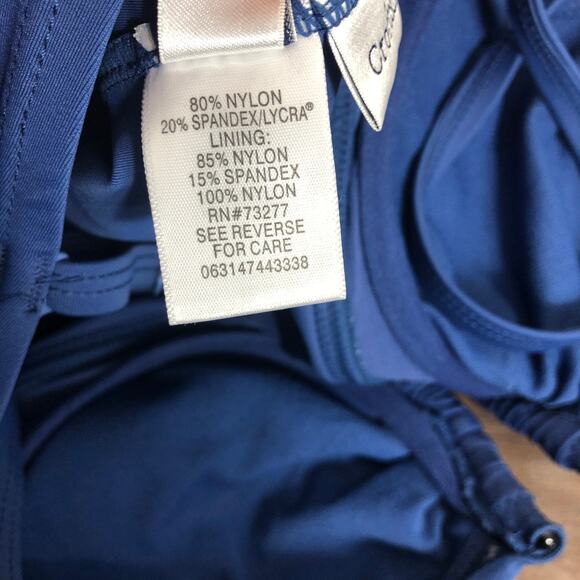 NEW Croft & Barrow Tankini Womens 8 Blue Ruffle Bandeau Swim Top - Picture 8 of 9